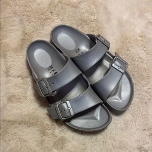 Silver Birkenstock Arizona Sandals
